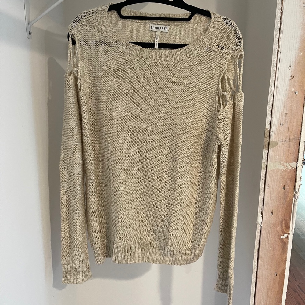 LA hearts cream sweater